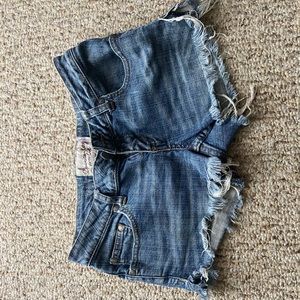 American Rag denim (Booty) shorts Sz 1.  Worn, washed and in good condition.